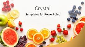  Presentation with healthy eating - Cool new slides with assorted-fresh-fruits-and-berries backdrop and a cream colored foreground