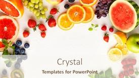  Presentation with healthy eating - Amazing slide deck having assorted-fresh-fruits-and-berries backdrop and a cream colored foreground