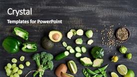  Presentation with dark green - Beautiful theme featuring assorted fresh green vegetables backdrop and a dark gray colored foreground
