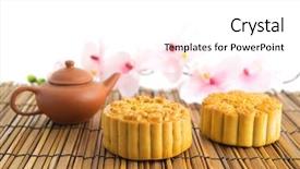  Presentation with trademark - PPT theme featuring assorted fruits nuts and durian background and a white colored foreground