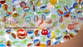  Presentation with marbles - Presentation design consisting of assorted-glass-toy-marbles-balls background and a coral colored foreground