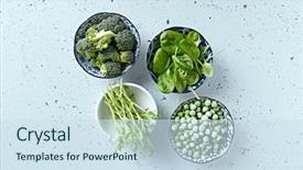  Presentation with healthy nutrition - Amazing presentation theme having assorted green vegetables and sprouts backdrop and a sky blue colored foreground