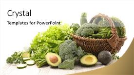  Presentation with vegetables - Colorful presentation enhanced with assorted green vegetables backdrop and a white colored foreground