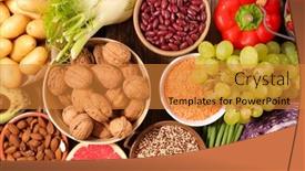  Presentation with health - Audience pleasing slide set consisting of assorted-health-food and a gold colored foreground