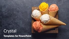  Presentation with ice cream cones - PPT layouts enhanced with assorted-ice-cream-flavours background and a  colored foreground