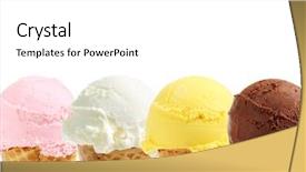  Presentation with ice cream cones - Audience pleasing presentation design consisting of assorted ice cream in sugar backdrop and a white colored foreground