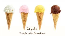  Presentation with ice cream cones - Colorful presentation enhanced with assorted ice cream in sugar backdrop and a cream colored foreground