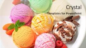  Presentation with ice cream - Colorful presentation theme enhanced with assorted ice cream backdrop and a lemonade colored foreground