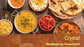  Presentation with india - Theme with assorted india food cuisine background and a tawny brown colored foreground