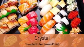  Presentation with japanese food - Beautiful presentation theme featuring view at the salzburg in mountains alps austria backdrop and a gray colored foreground