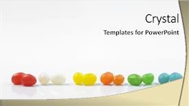  Presentation with jelly bean - PPT theme consisting of assorted jelly beans colorful image background and a white colored foreground