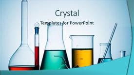 Presentation with laboratory equipment - PPT layouts having assorted laboratory glassware equipment ready background and a sky blue colored foreground