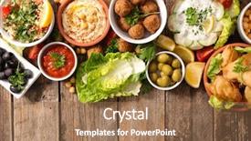  Presentation with lebanese food - Beautiful theme featuring assorted lebanese food backdrop and a coral colored foreground