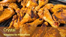  Presentation with barbecue - Presentation design featuring assorted meat from chicken background and a tawny brown colored foreground