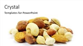  Presentation with nuts - Presentation theme consisting of assorted mixed nuts on white background and a white colored foreground