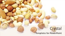  Presentation with nuts - Presentation enhanced with assorted mixed nuts on white background and a lemonade colored foreground