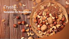  Presentation with nut - Cool new presentation theme with assorted nut backdrop and a coral colored foreground