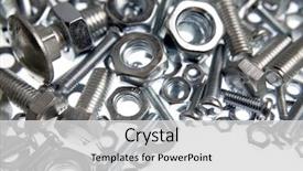  Presentation with nut bolts - Audience pleasing presentation theme consisting of assorted nuts and bolts close backdrop and a light gray colored foreground