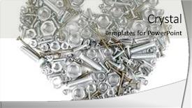  Presentation with nuts - Colorful slide deck enhanced with assorted nuts screws and bolts backdrop and a light gray colored foreground
