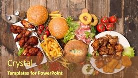  Presentation with junk food - Presentation design having assorted-of-american-food-junk background and a red colored foreground