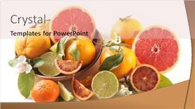  Presentation with orange fruit - Audience pleasing theme consisting of assorted-of-citrus-fruit-lemon backdrop and a lemonade colored foreground
