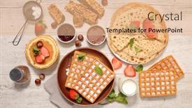  Presentation with pancake - Amazing presentation having assorted-of-crepe-pancake backdrop and a coral colored foreground