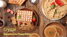  Presentation with pancake - Beautiful theme featuring assorted-of-crepe-waffle backdrop and a tawny brown colored foreground
