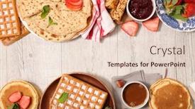  Presentation with pancake - Cool new PPT layouts with assorted-of-crepe-waffle backdrop and a lemonade colored foreground