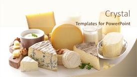  Presentation with milk product - Audience pleasing presentation theme consisting of assorted-of-dairy-product-cheese backdrop and a cream colored foreground