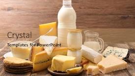  Presentation with milk product - Presentation design featuring assorted-of-dairy-product background and a coral colored foreground