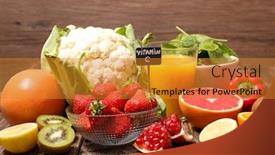  Presentation with cauliflower - Colorful presentation theme enhanced with assorted-of-food-high backdrop and a gold colored foreground