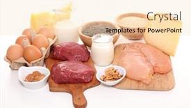  Presentation with protein food - Presentation enhanced with assorted-of-food-high background and a lemonade colored foreground