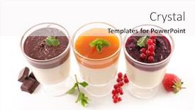  Presentation with chocolate strawberry - Beautiful PPT theme featuring assorted-of-fresh-panna-cotta backdrop and a white colored foreground