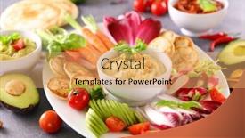  Presentation with healthy eating - Cool new theme with assorted-of-fresh-vegetables backdrop and a coral colored foreground