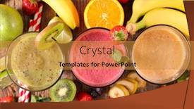  Presentation with healthy juice - Slide deck having assorted-of-fruit-juice-healthy background and a gold colored foreground