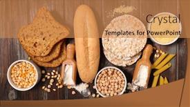  Presentation with gluten free - Slide deck with assorted-of-gluten-free-food background and a coral colored foreground