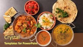  Presentation with chicken curry - Audience pleasing slides consisting of assorted-of-indian-dish backdrop and a tawny brown colored foreground