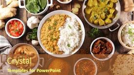  Presentation with indian food chicken curry - Colorful slide deck enhanced with assorted-of-indian-food-chicken backdrop and a red colored foreground