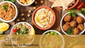  Presentation with indian food - Colorful PPT theme enhanced with assorted-of-indian-food-top backdrop and a gold colored foreground