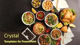  Presentation with lebanese food - Presentation theme with assorted-of-lebanese-dish-traditional background and a tawny brown colored foreground