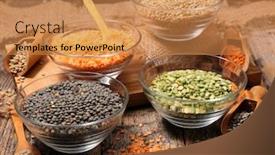  Presentation with lentils - Amazing theme having assorted-of-lentils-split-pea backdrop and a coral colored foreground