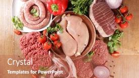  Presentation with roast beef - Cool new theme with assorted-of-meats-chicken-sausage backdrop and a coral colored foreground