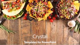  Presentation with mexican chili - Audience pleasing PPT theme consisting of assorted-of-mexican-dishes-fajita backdrop and a coral colored foreground