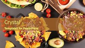  Presentation with mexican chili - Amazing slide set having assorted-of-mexican-dishes-fajita backdrop and a red colored foreground