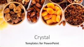  Presentation with dried vine fruit - Colorful PPT theme enhanced with assorted-of-nuts-and-dried backdrop and a pink colored foreground