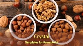  Presentation with walnut - Beautiful slides featuring assorted-of-nuts-hazelnut-almond backdrop and a tawny brown colored foreground