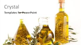  Presentation with olive oil bottle - Amazing slide set having assorted-of-oil-olive-bottle backdrop and a white colored foreground