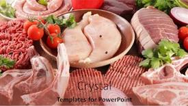  Presentation with veal - Audience pleasing slide deck consisting of assorted-of-raw-meats-beef backdrop and a red colored foreground