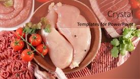  Presentation with beef - Cool new PPT layouts with assorted-of-raw-meats-beef backdrop and a red colored foreground