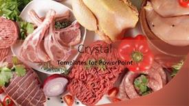 Presentation with roast beef - Audience pleasing slide deck consisting of assorted-of-raw-meats-minced backdrop and a red colored foreground